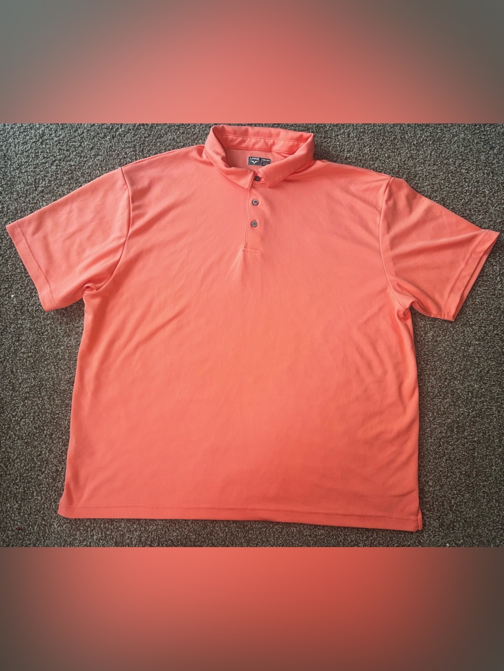 Links Edition Men’s Polo Golf Shirt XXL Coral Orange Performance Short Sleeve